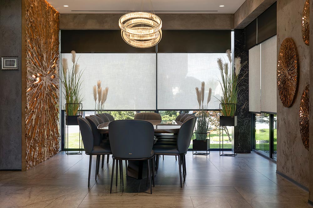 roller blinds in grand home