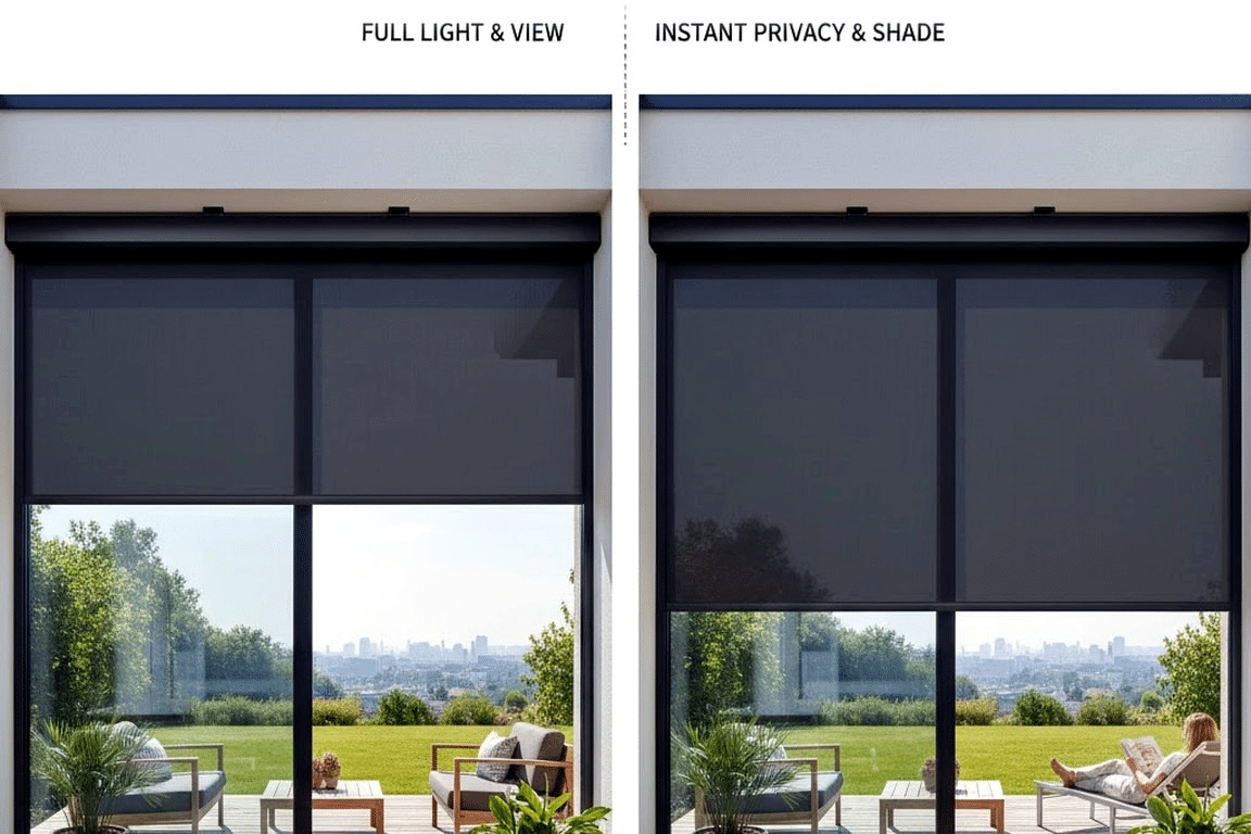 Practical Style for Light and Privacy Made Easy with Davidson’s Roller Blinds Exterior